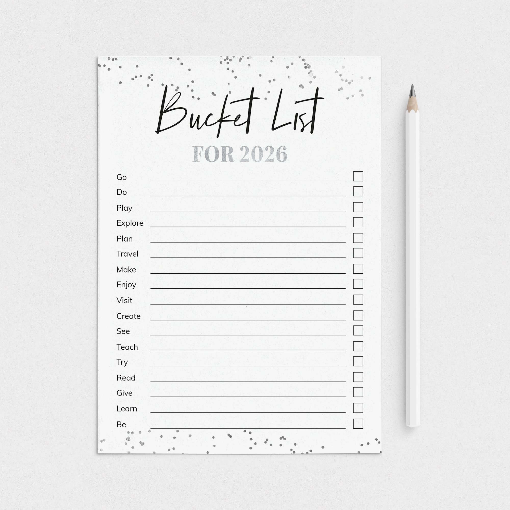 New Year Bucket List Printable by LittleSizzle