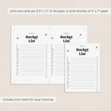 2027 Bucket List Printable