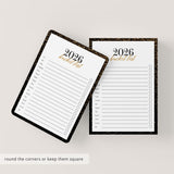 2026 New Year's Bucket List Card Printable