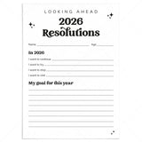 2026 New Year Resolutions Goal Setting List Printable by LittleSizzle