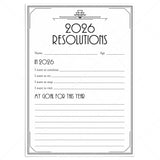 Gatsby New Years Party Printable 2026 Resolutions by LittleSizzle