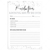 New Year Resolutions Card Printable by LittleSizzle