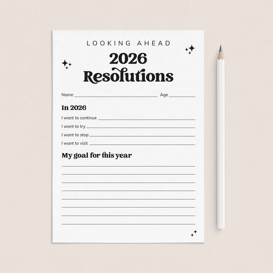 2026 New Year Resolutions Goal Setting List Printable by LittleSizzle