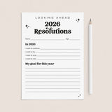2026 New Year Resolutions Goal Setting List Printable by LittleSizzle