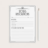 Gatsby New Years Party Printable 2026 Resolutions by LittleSizzle