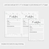 New Year Resolutions Card Printable