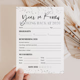 Year in Review Cards Printable