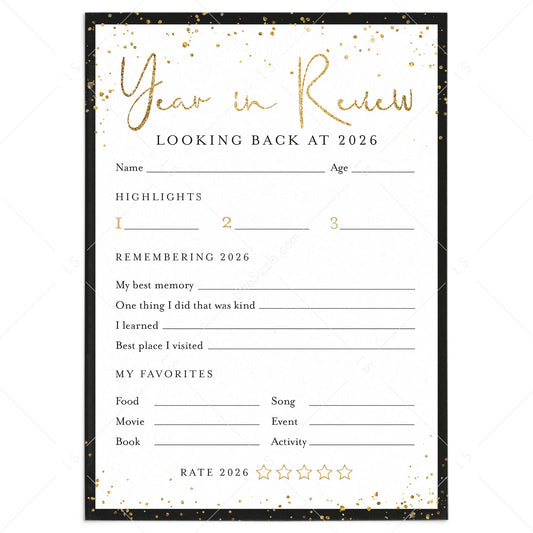 2026 Year In Review for Kids and Adults Printable by LittleSizzle