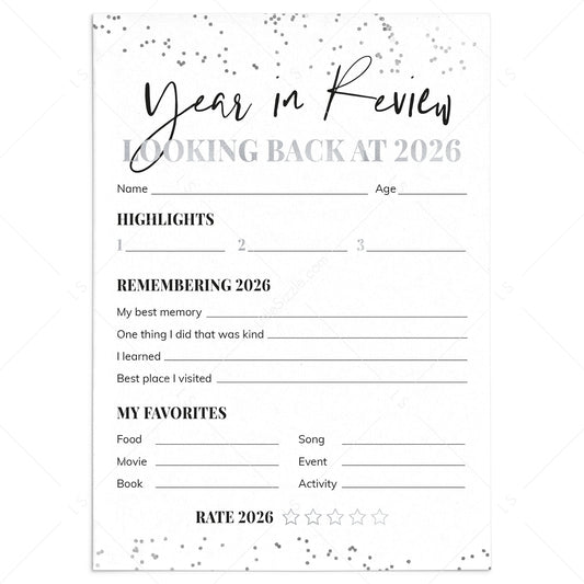 Year in Review Cards Printable by LittleSizzle