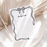 New Year Bucket List Card Digital Download Bow Theme