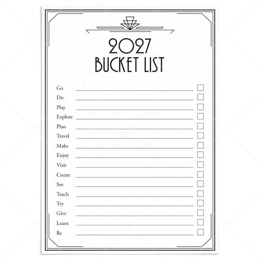 Printable New Year Bucket List 2027 by LittleSizzle