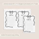 New Year Bucket List Card Digital Download Bow Theme