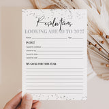 New Year Resolutions Card Printable