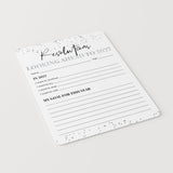 Silver New Year's Resolution Cards Printable