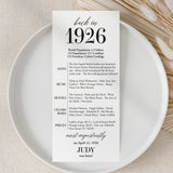 100th Birthday Party Decorations Back in 1926 Table Card by LittleSizzle