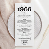 60th Birthday Decorations Born in 1966 Table Card