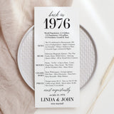 50th Anniversary Party Decorations Married in 1976 Table Card