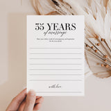 35th Wedding Anniversary Wishes & Advice Card Printable