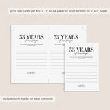 35th Wedding Anniversary Wishes & Advice Card Printable