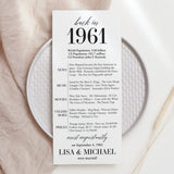 65th Anniversary Party Decorations Married in 1961 Table Card