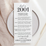 25th Anniversary Party Decorations Married in 2001 Table Card