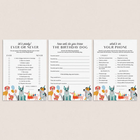 Dog Birthday Games Printable by LittleSizzle