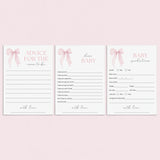 Girl Baby Shower Games Printable Pink Bow Themed by LittleSizzle