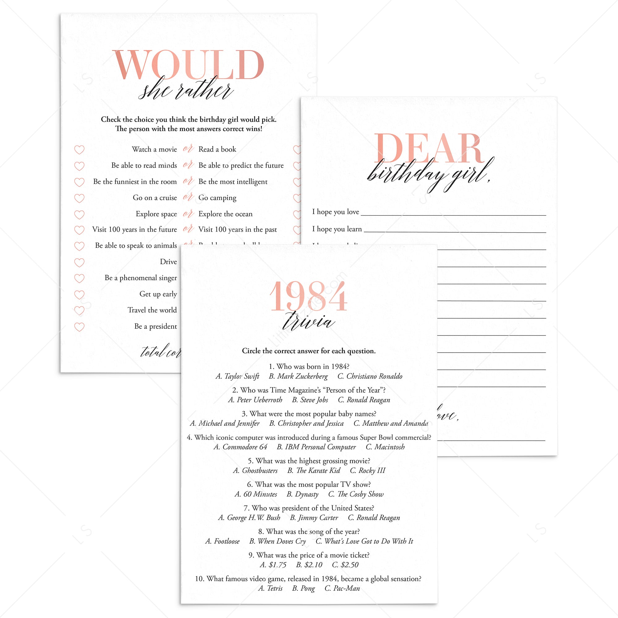 41st Birthday Games For Her Born in 1984 by LittleSizzle