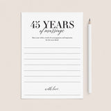 45th Wedding Anniversary Wishes & Advice Card Printable by LittleSizzle