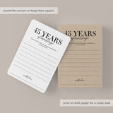 45th Wedding Anniversary Wishes & Advice Card Printable