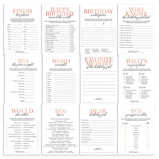 Born In 1976 50th Birthday Party Games Bundle For Women by LittleSizzle