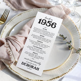 70th Birthday Decorations Born in 1956 Table Card