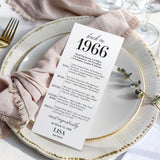 60th Birthday Party Decorations Back in 1966 Table Card