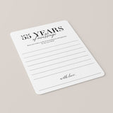 55th Wedding Anniversary Wishes & Advice Card Printable
