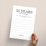 55th Wedding Anniversary Wishes & Advice Card Printable