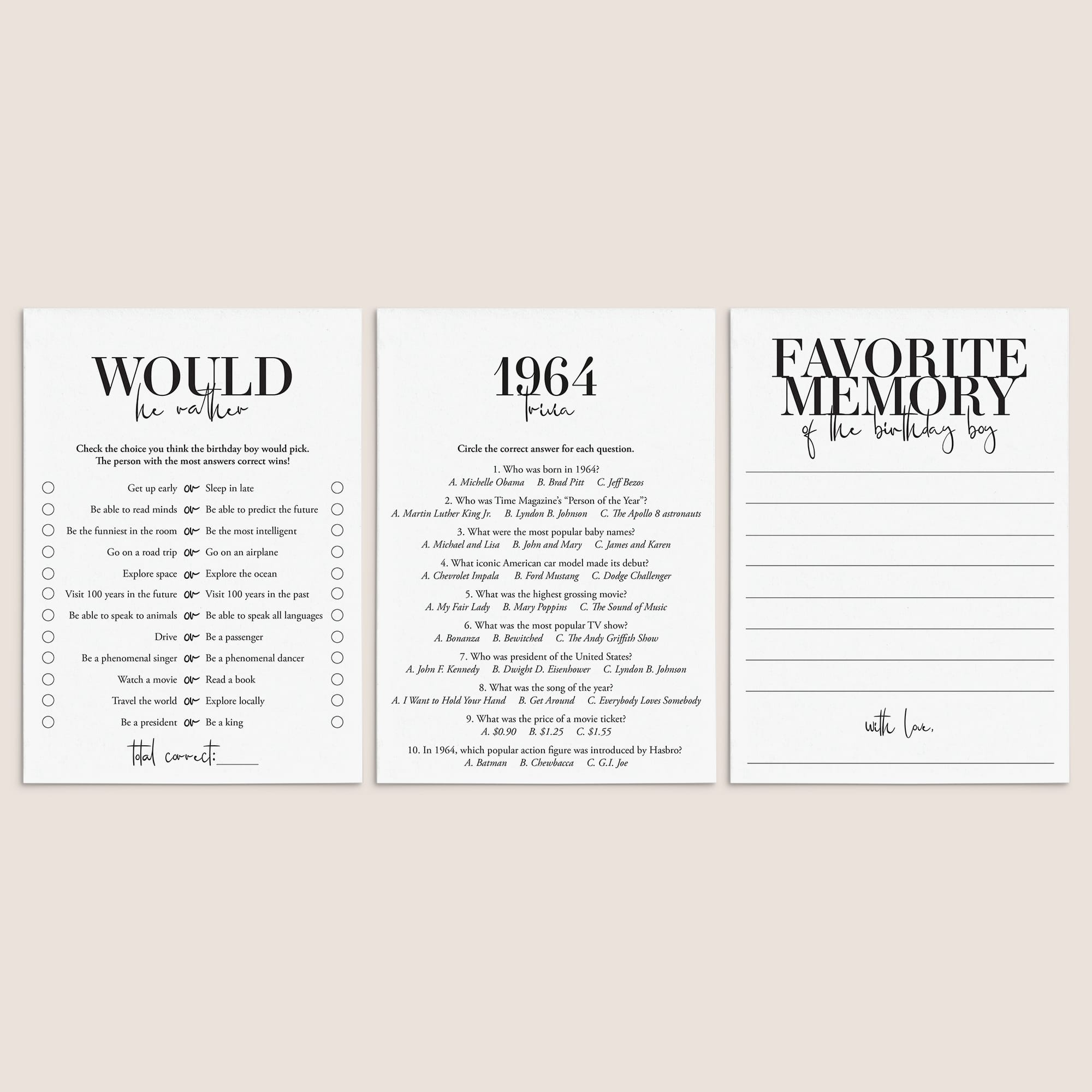 61st Birthday Games For Him Born in 1964 by LittleSizzle
