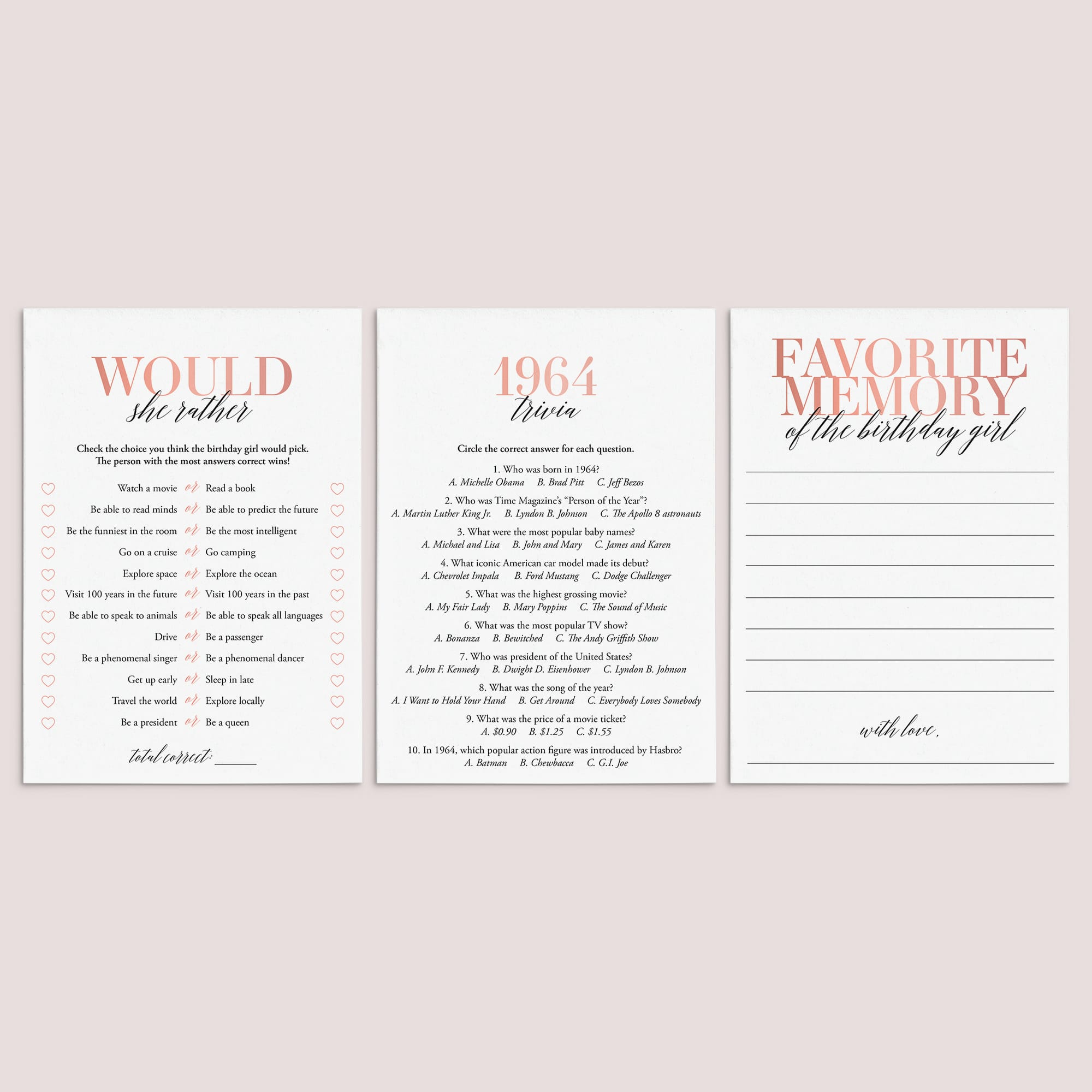 61st Birthday Games For Her Born in 1964 by LittleSizzle