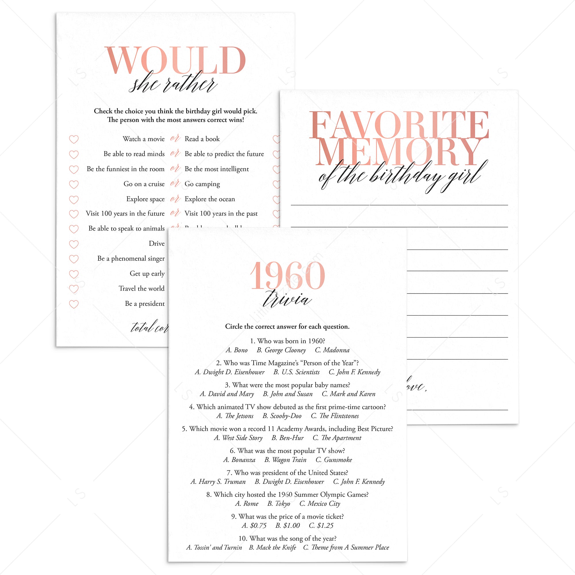 65th Birthday Games For Her Born in 1960 by LittleSizzle