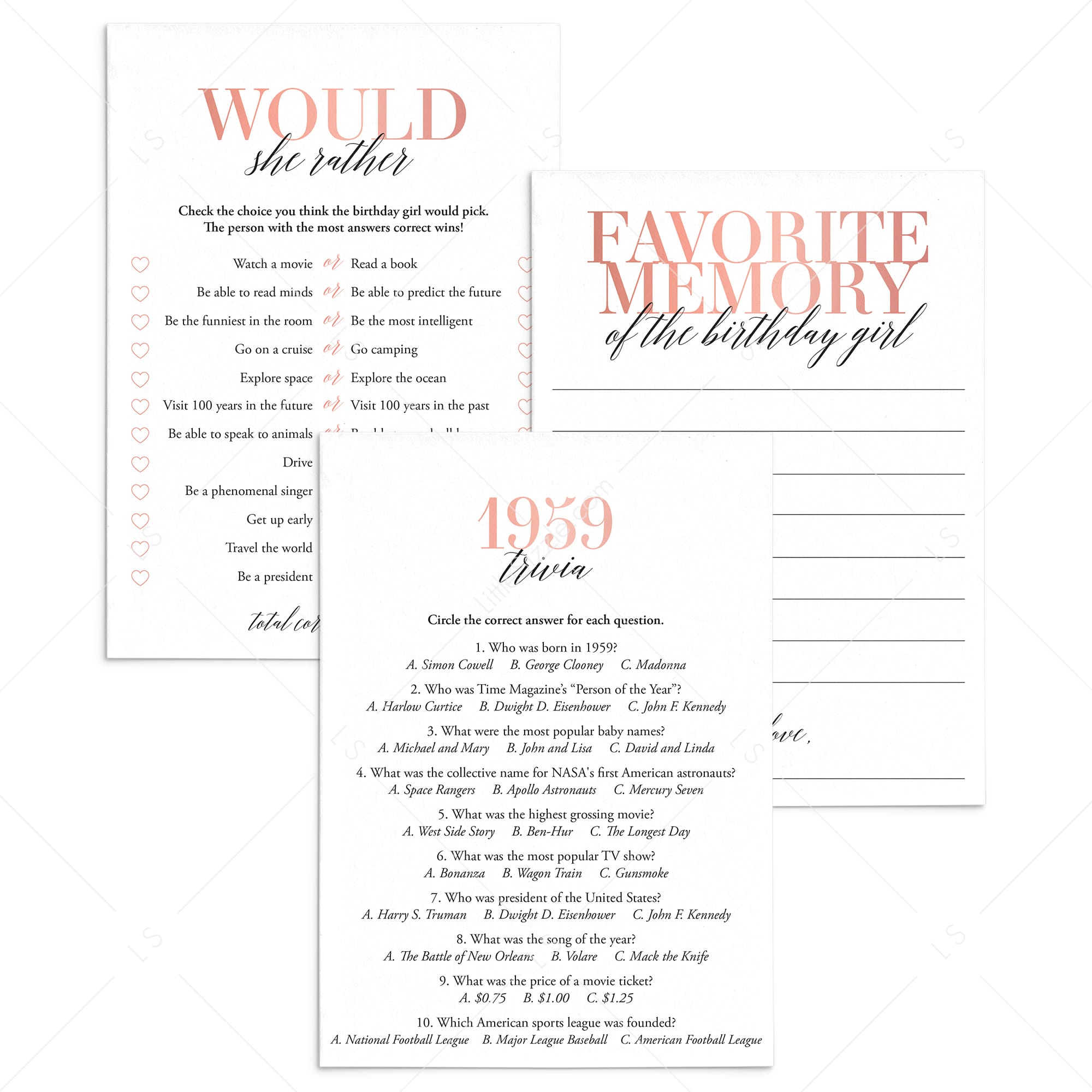 66th Birthday Games For Her Born in 1959 by LittleSizzle