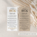 50th Class Reunion Table Card Class of 1976 Reunion Decorations