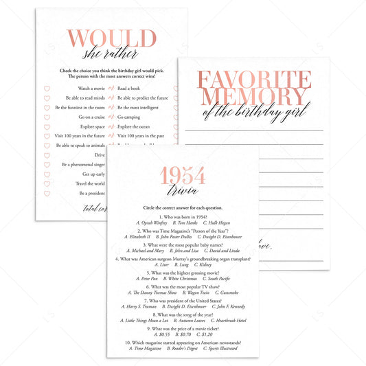 71st Birthday Games For Her Born in 1954 by LittleSizzle