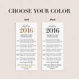 10th Class Reunion Table Card Class of 2016 Reunion Decorations