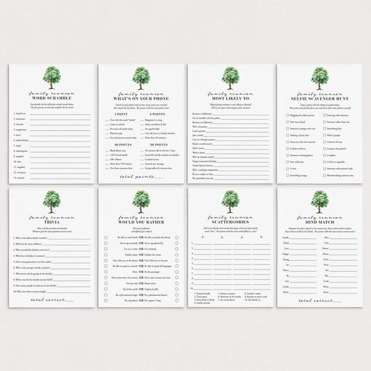 Family Reunion Games and Activities Printable by LittleSizzle