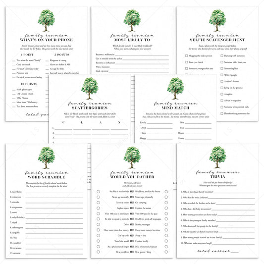 Family Reunion Games and Activities Printable by LittleSizzle
