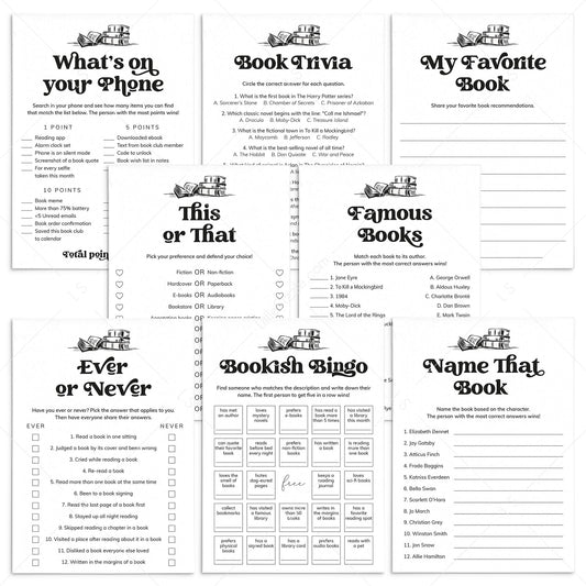 Book Club Icebreakers Printable Book Club Games by LittleSizzle