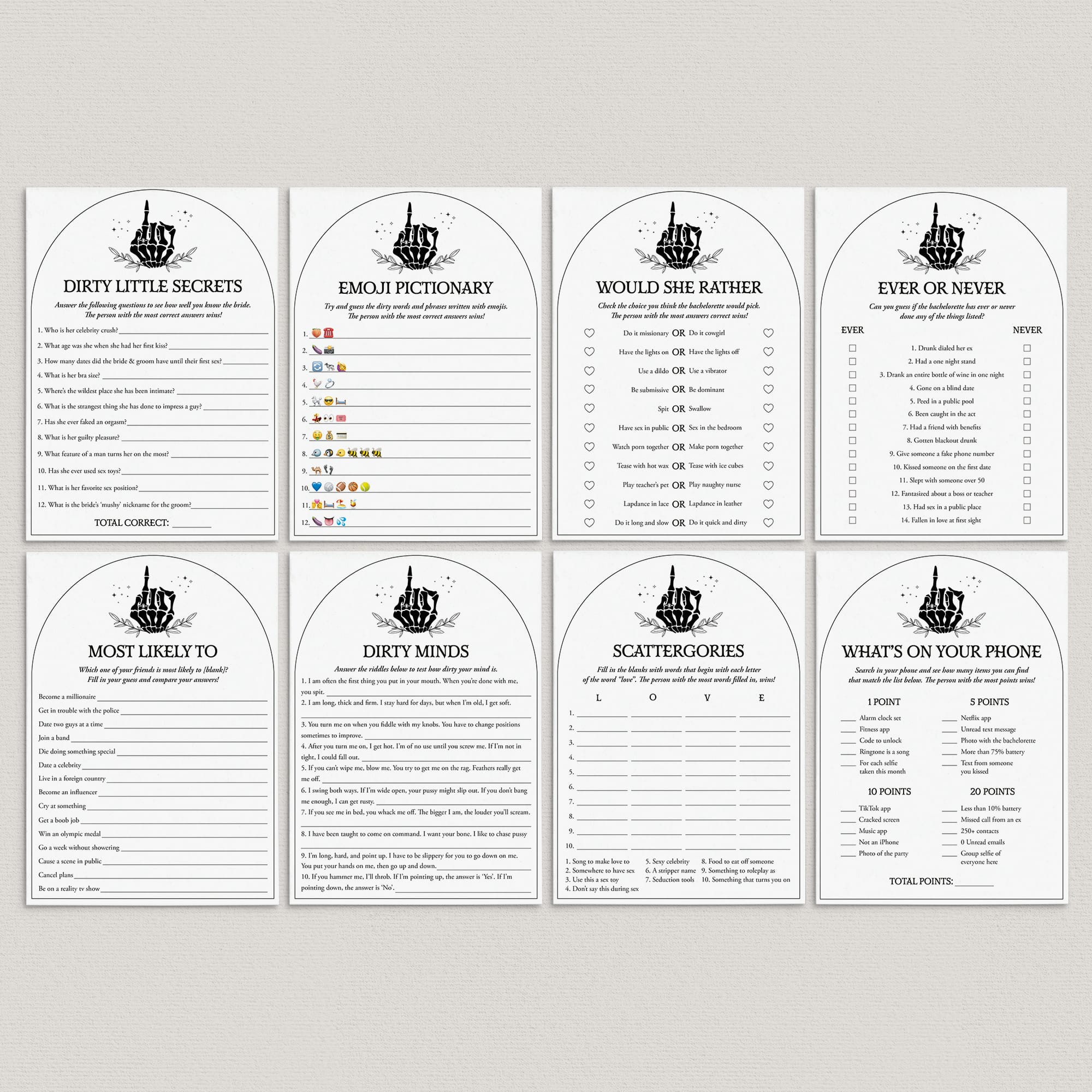 Printable Bride or Die Bach Party Games Bundle Til Death Do Us Party by LittleSizzle