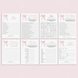 Coquette Baby Shower Games Bundle for Girl Printable by LittleSizzle