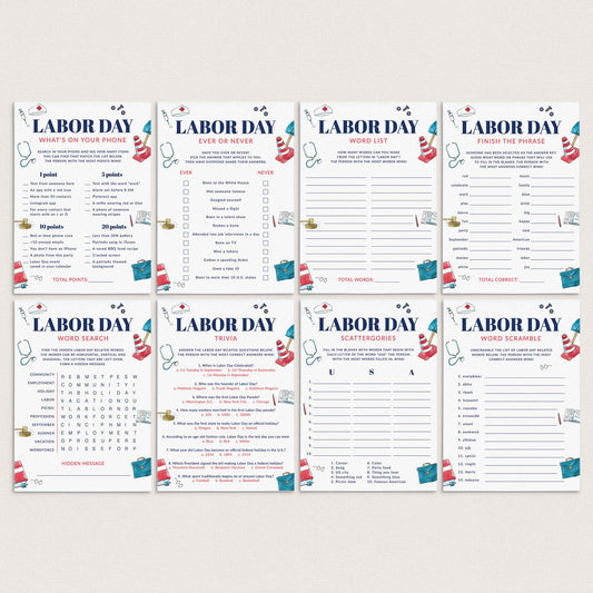 Fun Labor Day Games Printable by LittleSizzle