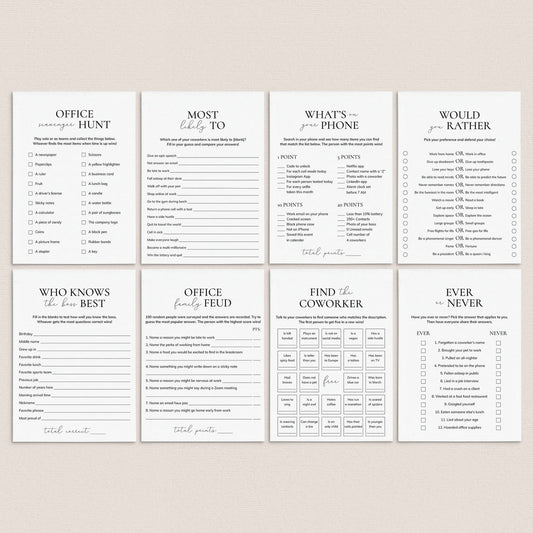 Printable Office Games for Work Meetings | Team Building Games and Activities by LittleSizzle