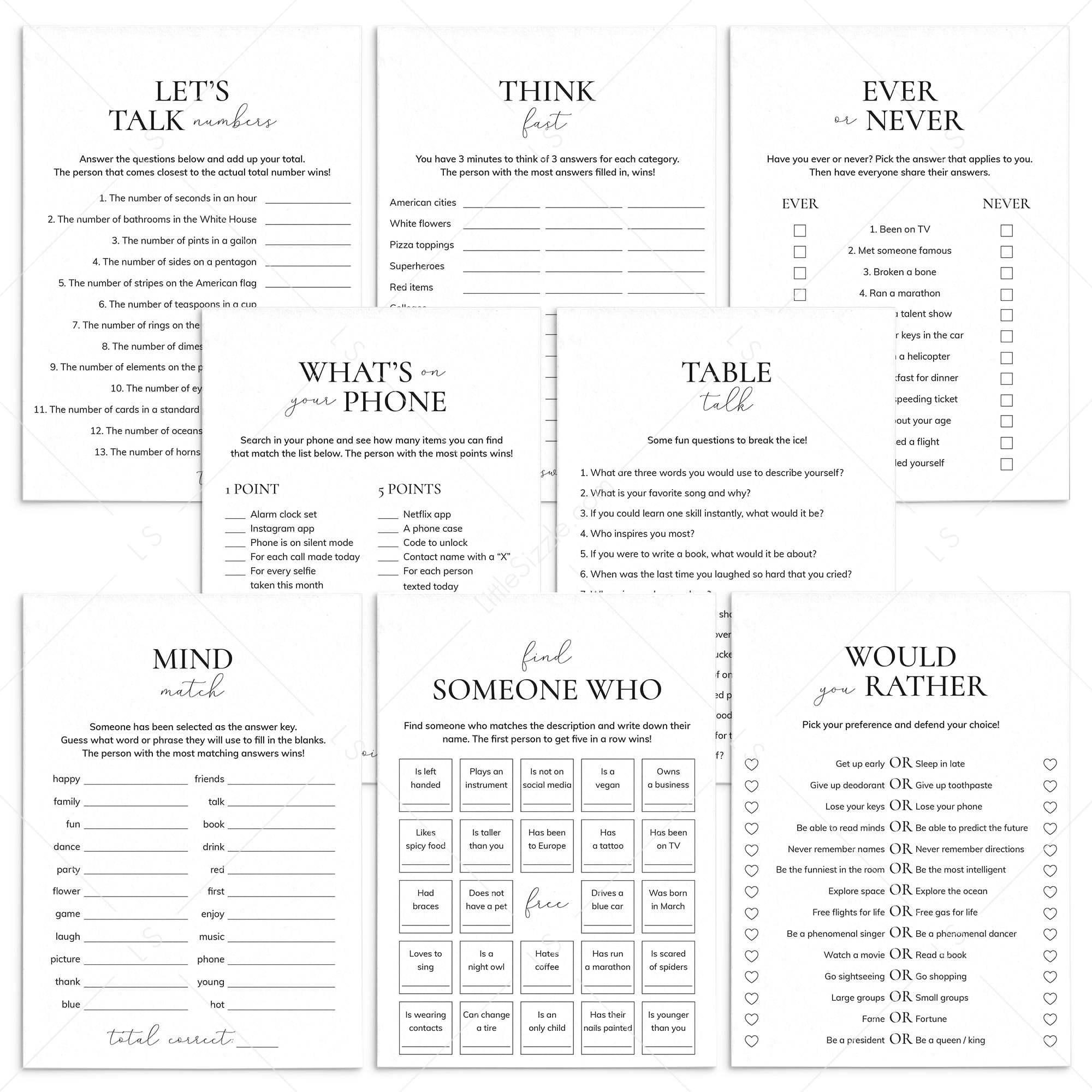 Ice Breaker Games Bundle Printable by LittleSizzle